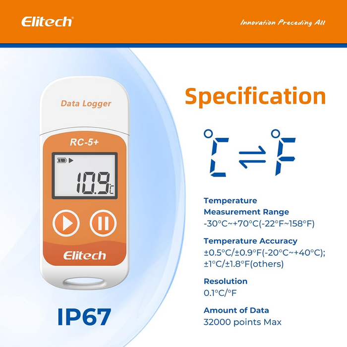 RC-5+ Multi-use USB Temperature Data Logger